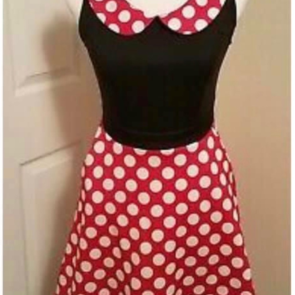 Minnie Mouse Black & Red Polka Dot tank Disney Dress